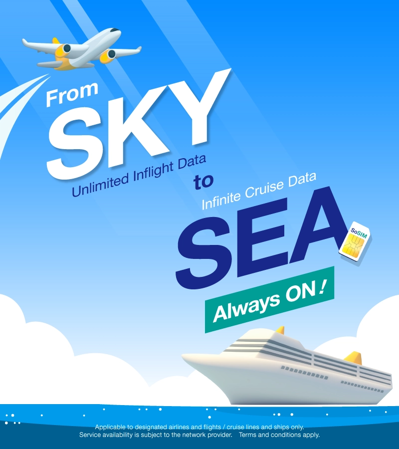 Inflight / Cruise Data | Surf the net from clouds to waves!24-hour enjoyment at a single price, no more bill shock