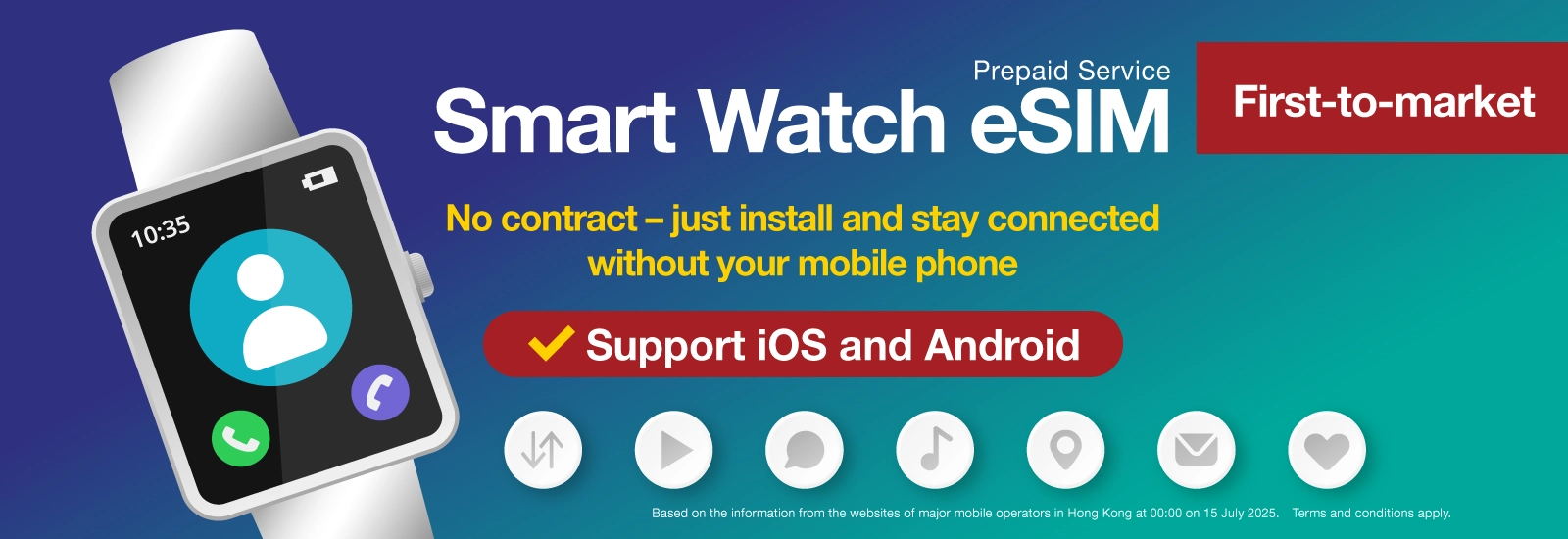 Newly Innovated | Smart Watch Prepaid eSIM　No contract, just install and chill